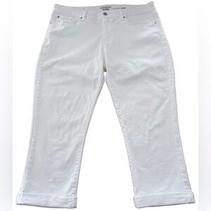 Levi Denizen White Modern Crop Cuffed Jeans Capri Denim sz 16/waist 33 EUC